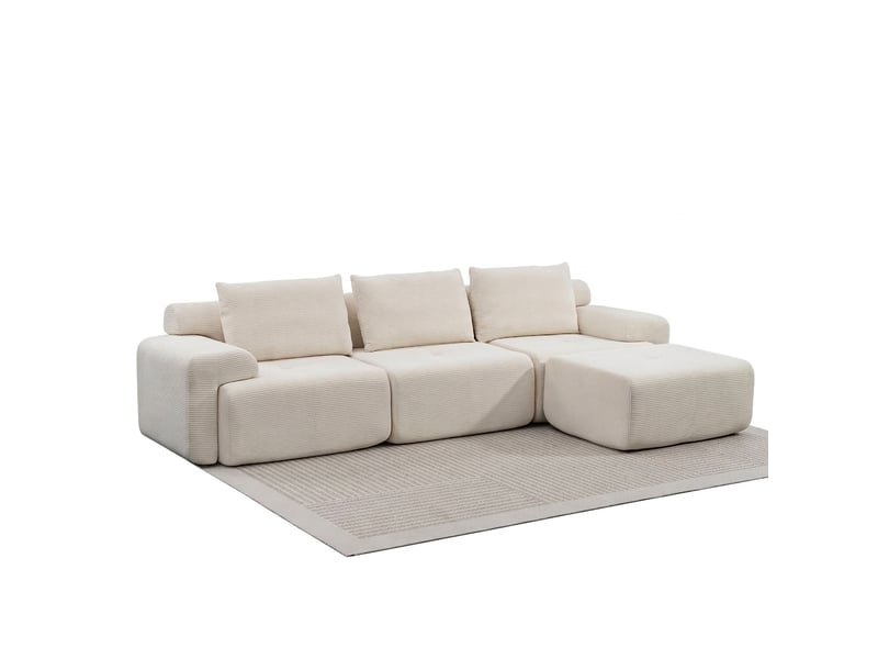 Canapé d’angle modulable convertible sans montage 305 cm assise profonde 63 cm confort moelleux - Conforama A