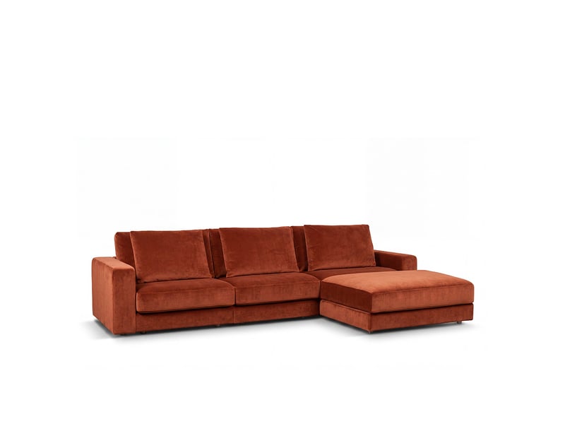  Canapé velours angle d teracotta venezia 5 pl - terracotta 3CA56.PI.5A.D.21 - Conforama D