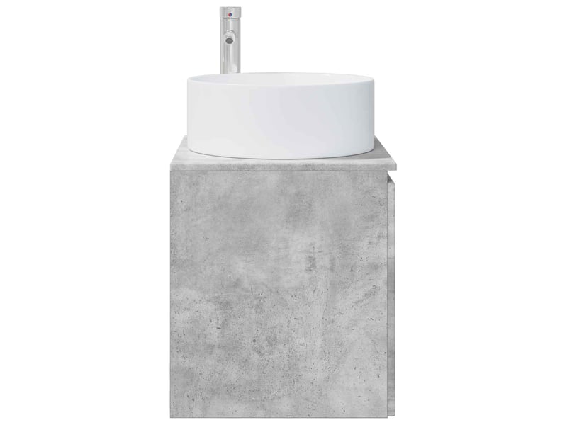  Meuble de lavabo mural, rangement salle de bain gris béton 49.5x44.5x65.5 cm  - Conforama D
