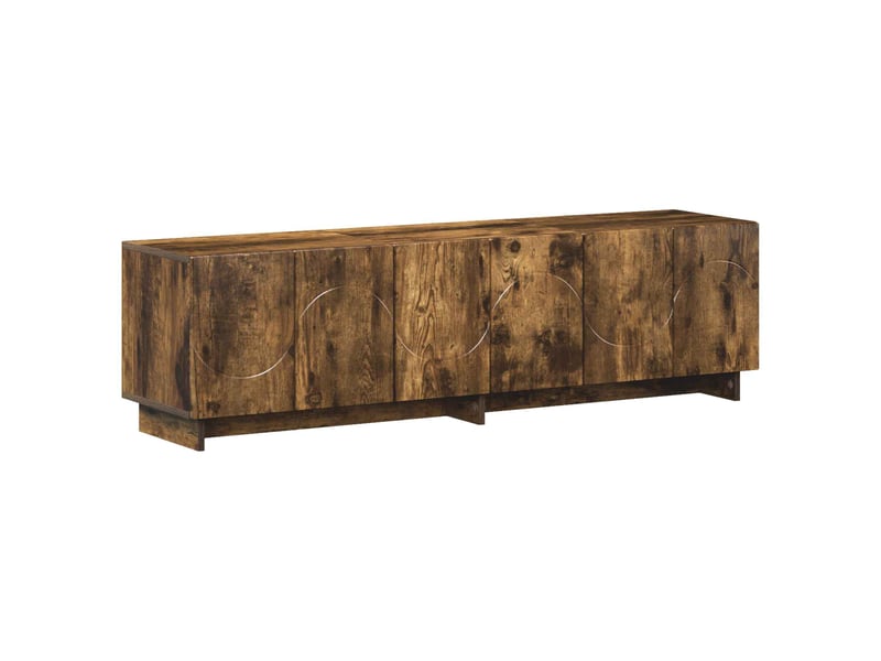  Meuble tv, banc tv 140x34,5x40 cm chêne fumé bois d'ingénierie shl9737  - Conforama A