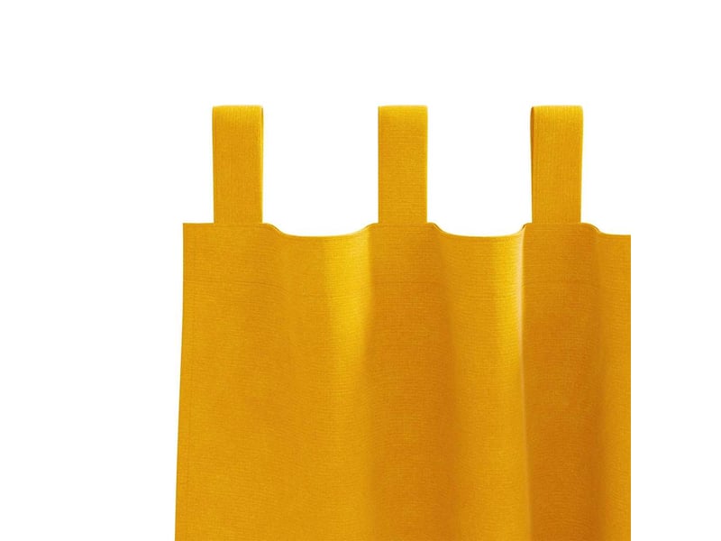  Lot de 2 rideaux, rideaux de fenêtre jaune moutarde 140 x 140 cm velours cf44076  - Conforama E
