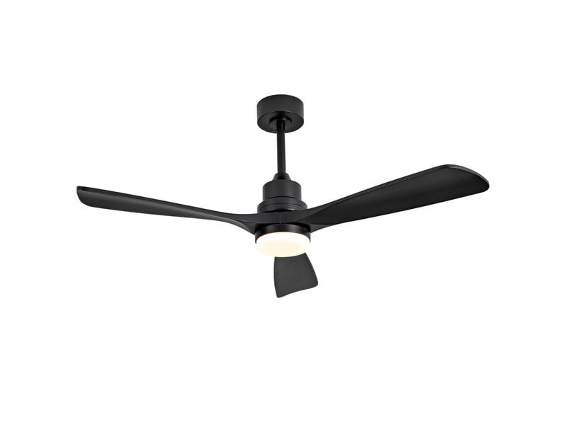  Ventilateur de plafond 52 pouces en bois massif avec éclairage led, télécommande, 3 cct dimmable, 6 vitesses, rotation avantarrière  - Conforama A