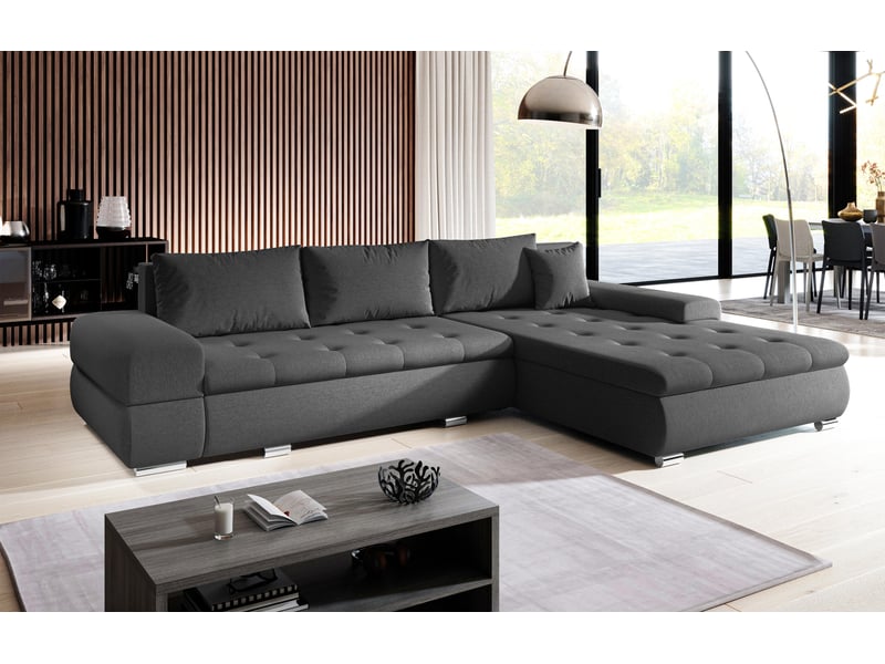 Canapé d’angle sivaso gris foncé 310 cm convertible Sivaso - Conforama B