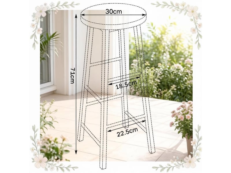  Tabourets de bar lot de 2 avec repose-pieds - lpospi - assise stable, mdf et métal, cuisine et bar, chêne clair  - Conforama D