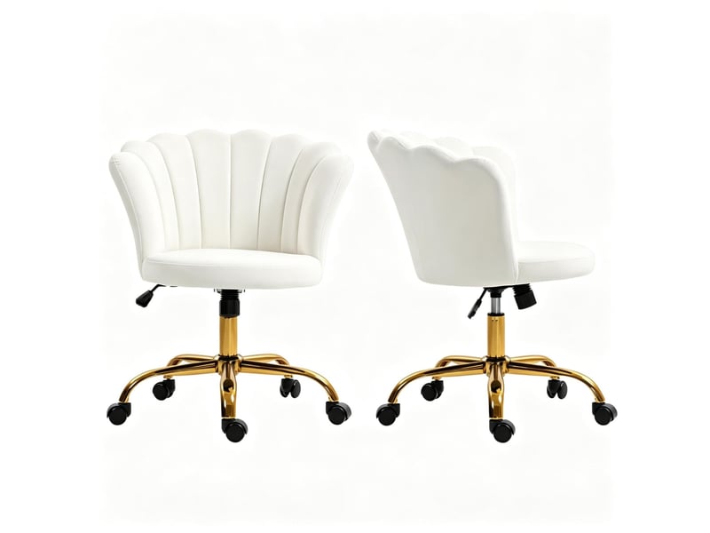  Fauteuil de coiffure 69x64 cm réglable en hauteur métal blanc  - Conforama A