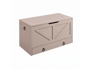 Kura - coffre de rangement 100x50x40 cm porte-objets avec charnières de sécurité et commode en bois taupe