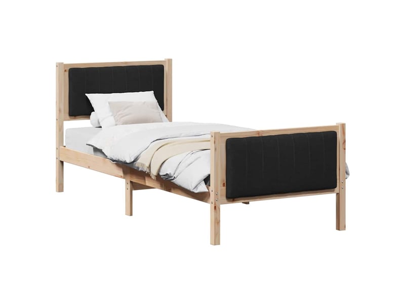 Lit simple- lit adulte - cadre de lit marron et noir 80 x 200 cm bois massif en pin - Conforama B
