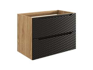 Meuble sous vasque yoka – 2 tiroirs – chêne clair et noir – l80 × p46 × h57 cm – à suspendre