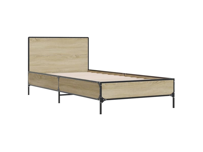  Lit simple- lit adulte -  cadre de lit sans matelas chêne sonoma 100x200 cm  - Conforama B
