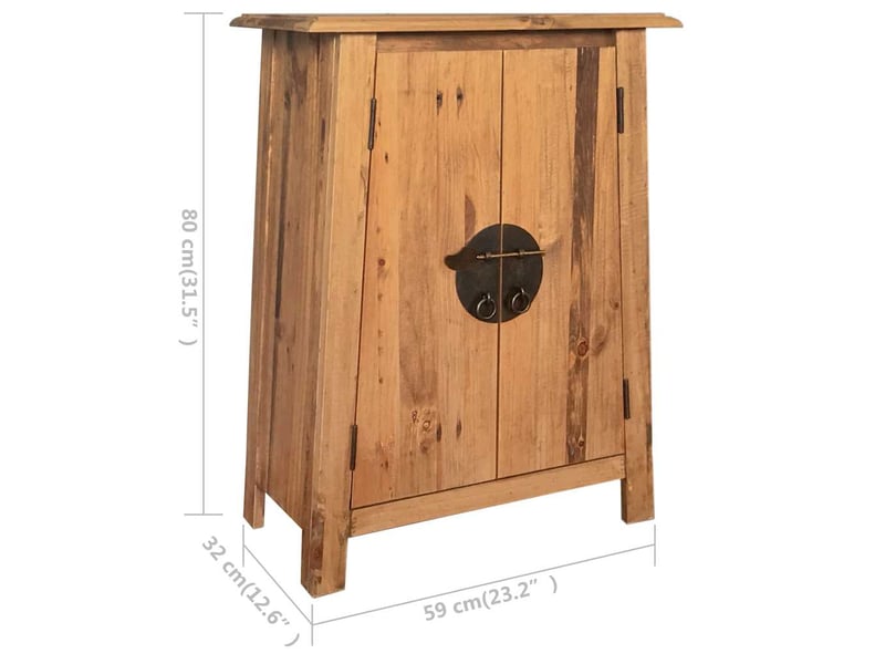  Armoire latérale de salle de bain, cabinet de salle de bain pin massif 59x32x80 cm cf65143  - Conforama E