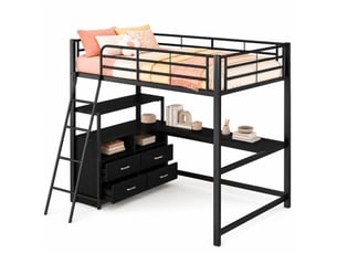 Lit mezzanine 140x200 cm STILVORA coloris noir