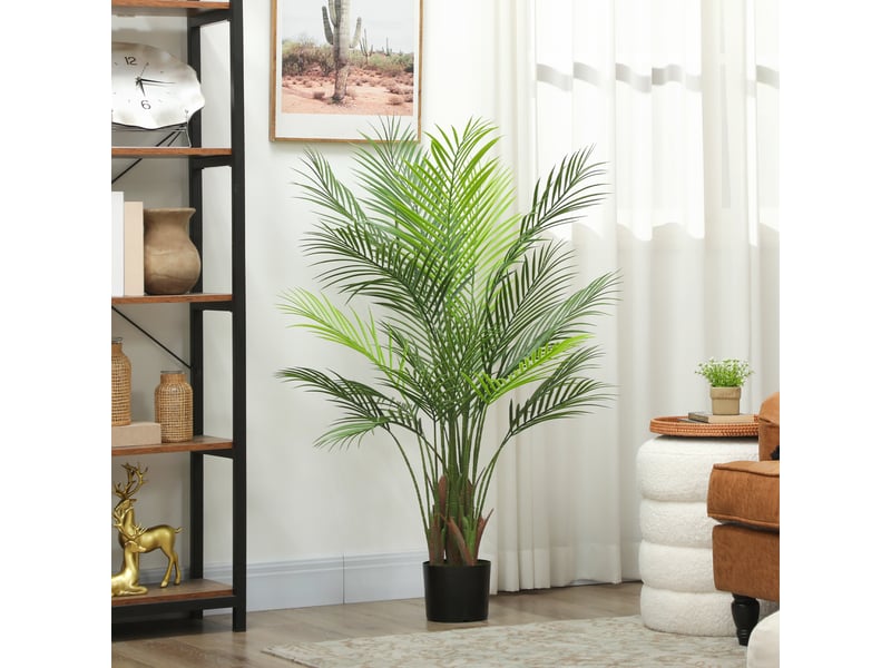  Grand palmier artificiel, 120 cm, plante artificielle en plastique en pot pour salon ou bureau  - Conforama D