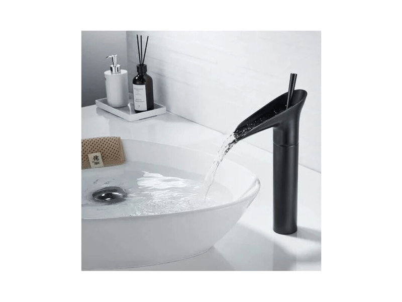  Robinet de salle de bains noir, robinet cascade, robinet de lavabo vintage à poignée unique, robinet de salle de bains à comptoir en laiton - cc005321zls CC005321ZLS - Conforama C