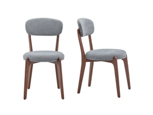Chaise de salle à manger en tissu et métal gris idéale pour la salle à manger