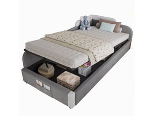 Lit coffre 90x200 cm <strong></strong>  <strong>CozyNest</strong> coloris blanc