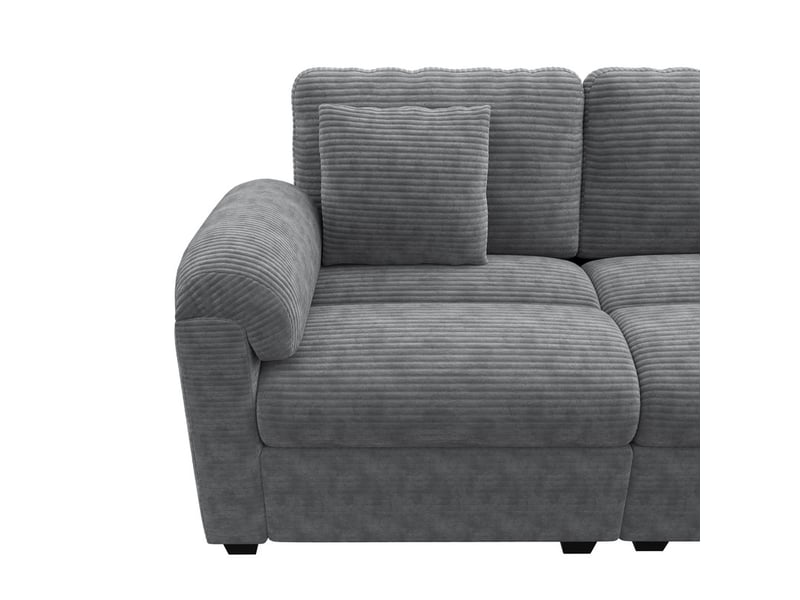  Canapé d'angle modulaire en forme de u ou de l,7 places, avec coussins et pouf séparé,274,5 x 210,5 x 85,5 cm, gris  - Conforama E