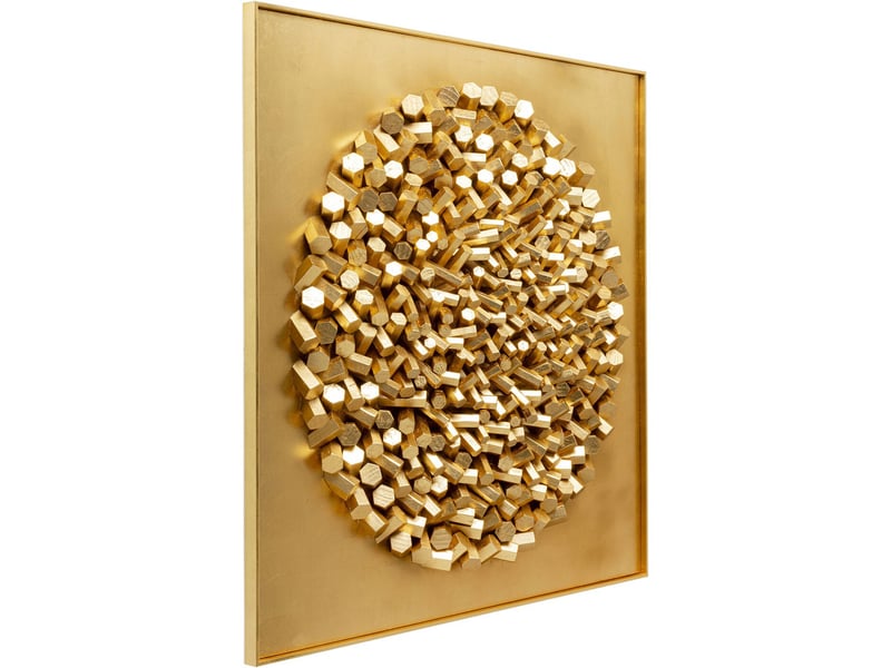  déco murale xl mikado dorée 120x120cm  - Conforama D