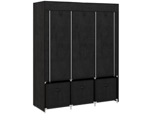Armoire penderie en tissu pliable 5 étagères 3 tiroirs 125x43x162,5 cm