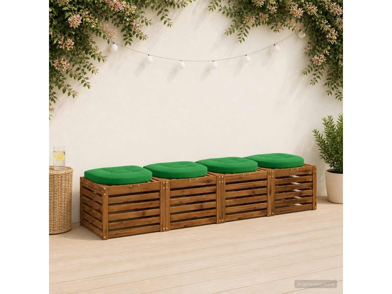  Lot de 4 coussins de siège, coussins d'assise 100 % polyester vert cf60096  - Conforama B