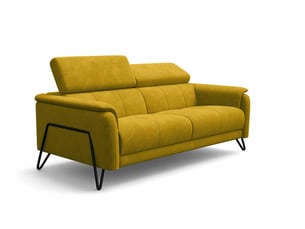 Canapé 3 places roden, tissu velours jaune foncé