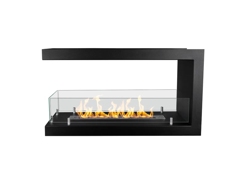 Maratea 90 - cheminée bioéthanol encastrable à trois faces 90x50x30 cm avec brûleur en acier de 1,5 litre - Conforama D