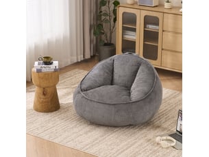 Fauteuil poire 90x90x59 cm dossier ergonomique gris clair