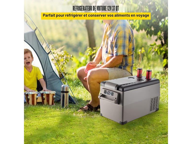  Glaciere electrique a compresseur 35l, 1224v et 100-240v, -20 a 20 c, pour voiture, camping-car et voyage  - Conforama B