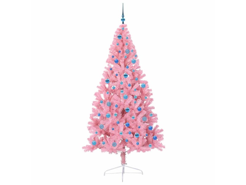 Sapin de noël - arbre de noël artificiel pré-éclairé rose 240 cm pvc - Conforama D