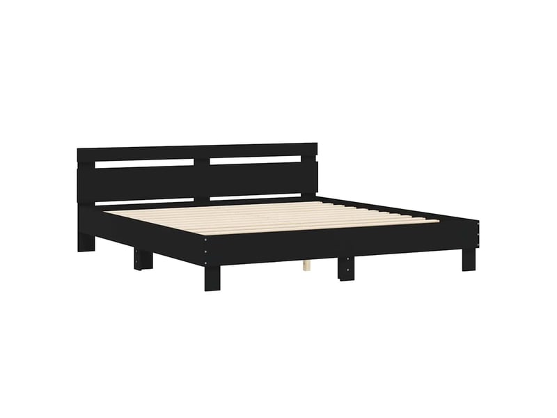  Lit double- lit adulte -  cadre de lit sans matelas noir 200x200 cm  - Conforama C