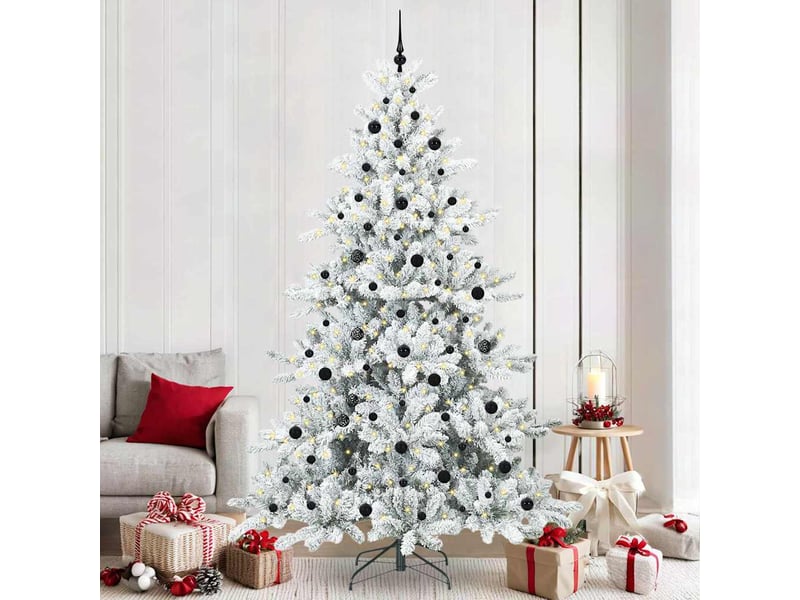 Sapin de noël, arbre de noël artificiel à branches articulées blanc 240 cm cf61074  - Conforama B