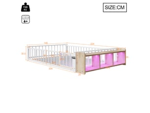 Lit mezzanine 140x200 cm <strong></strong>  <strong></strong> coloris blanc