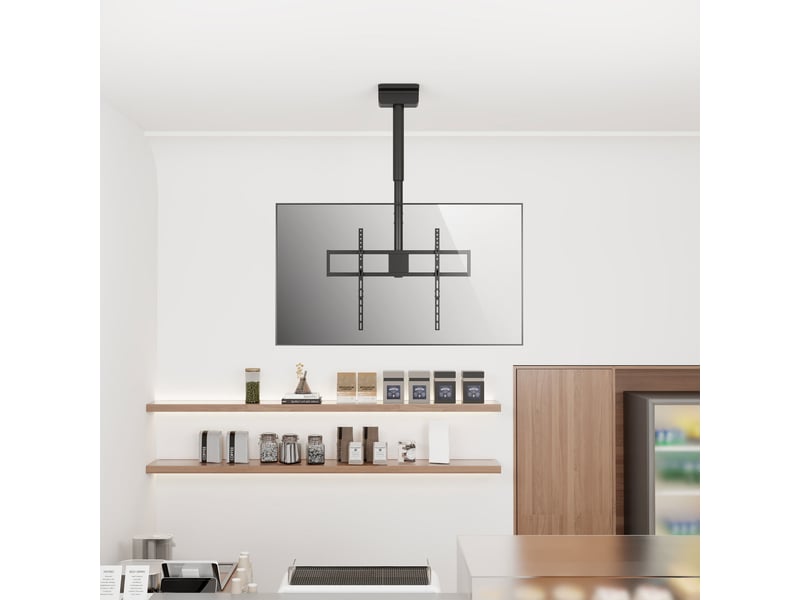  Support tv motorisé plafond écran 37''-86'' - hauteur 111,5-151,5 cm  - Conforama B