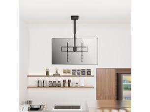 Support tv motorisé plafond écran 37''-86'' - hauteur 111,5-151,5 cm