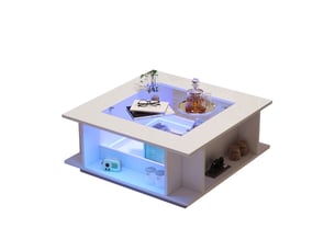 Table basse carré(e) coloris blanc <strong>KORFEE</strong> <strong></strong> - 70 cmx70 cm