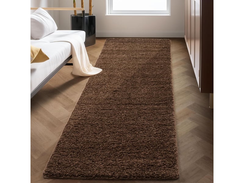 Shaggy - tapis uni à poils longs - marron 120 x 170 cm LIFE1201701500BROWN - Conforama C