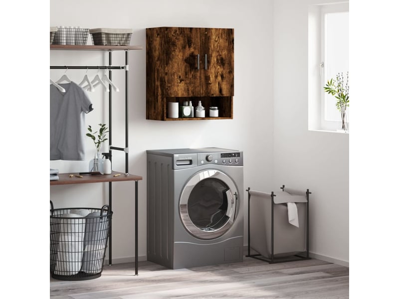  Armoire murale salon, meuble de rangement chêne fumé 60x31x70 cm bois d'ingénierie shl9283  - Conforama B