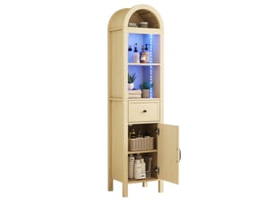 Colonne de salle de bains 40x30x163 cm mdf naturel avec led rgb