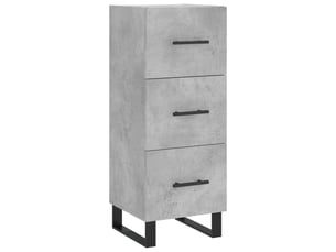 Buffet - bahut - meuble de rangement gris béton 34,5x34x90 cm bois d'ingénierie