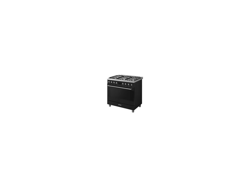 Table de cuisson gaz 90 cm 6 foyers et four électrique multifonction 115 l pyrolyse noir mat 8284733 - Conforama D