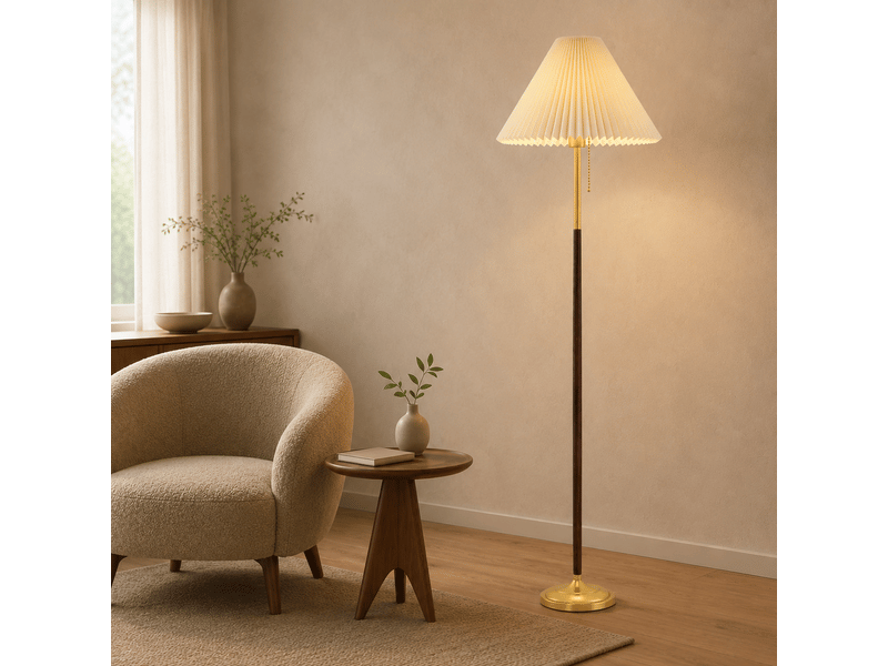  Lampadaire plissé doré ASLED-761 - Conforama D
