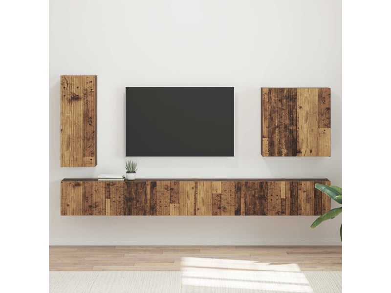  Ensemble de meuble tv - banc tv - meuble de rangement mural 6 pcs bois ancien  - Conforama B