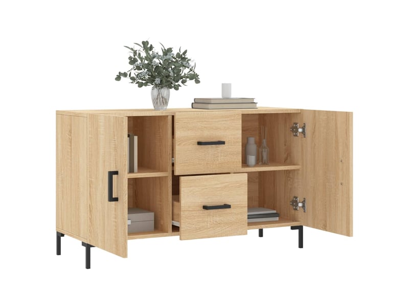  Buffet - bahut - meuble de rangement chêne sonoma 100x36x60 cm bois d'ingénierie  - Conforama D