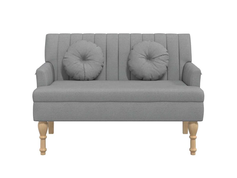  Banc chambre avec coussins gris clair 113x64,5x75,5 cm tissu  - Conforama C