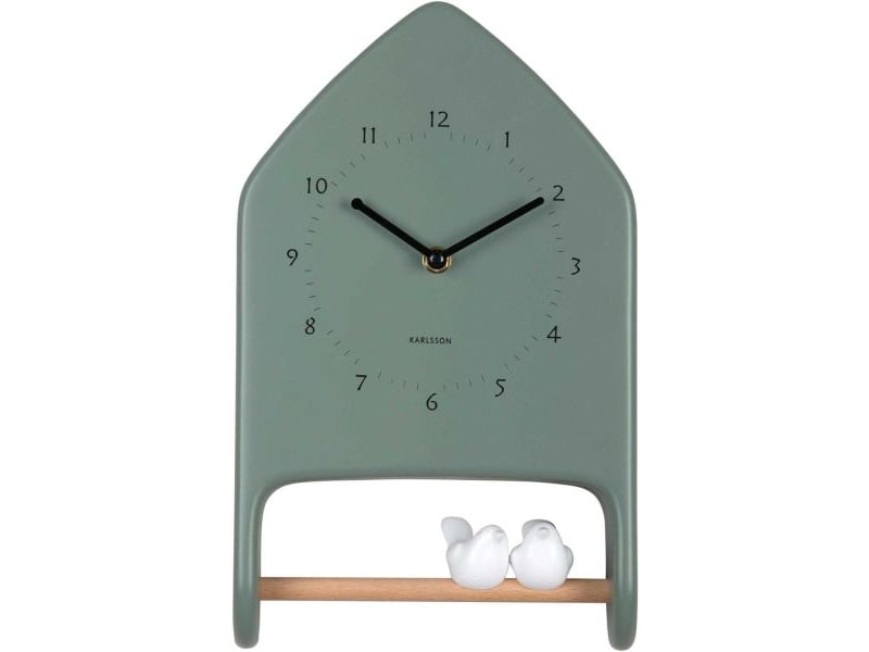 Horloge murale love birds vert jungle  - Conforama B