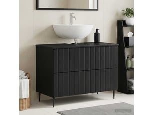 Meuble sous lavabo de salle de bain zwolle noir cf64955