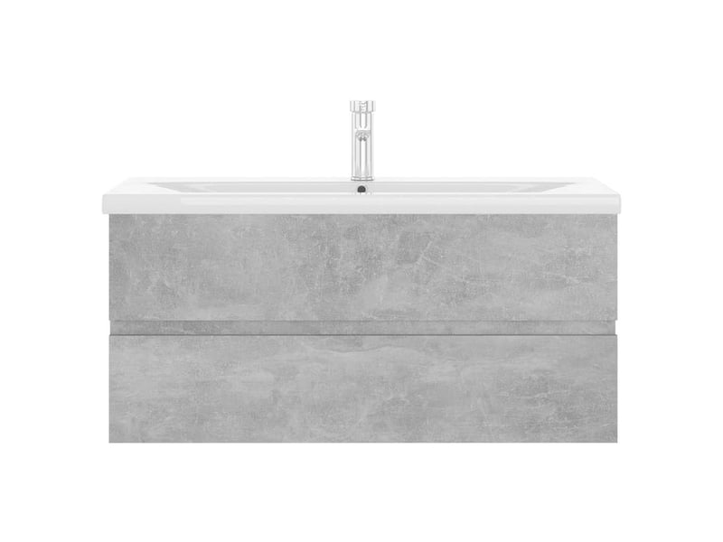  Armoire d'évier et lavabo intégré, cabinet de salle de bain gris béton bois d'ingénierie cf65596  - Conforama D