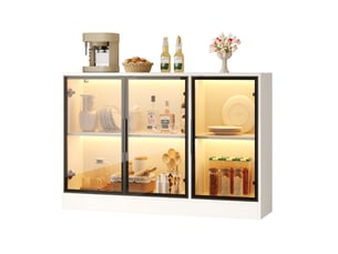 Vitrine coloris blanc 1 étagère(s) TCQPZ - 120 cmx73 cm