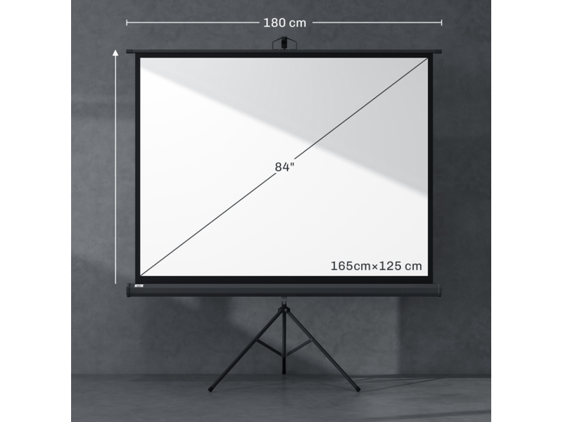  Écran de projection 171x131 cm format 4:3 métal noir  - Conforama C