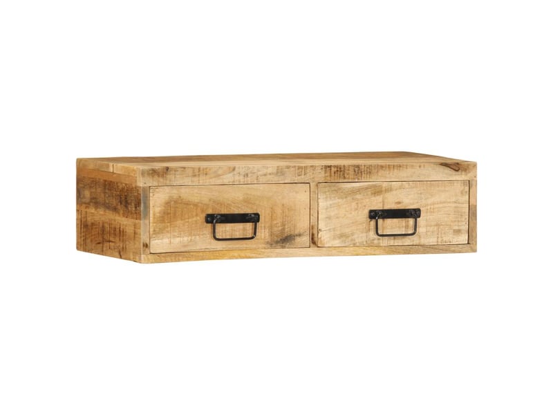  Meuble tv - banc tv - meuble de rangement mural 80x30x19 cm bois massif de manguier brut  - Conforama B
