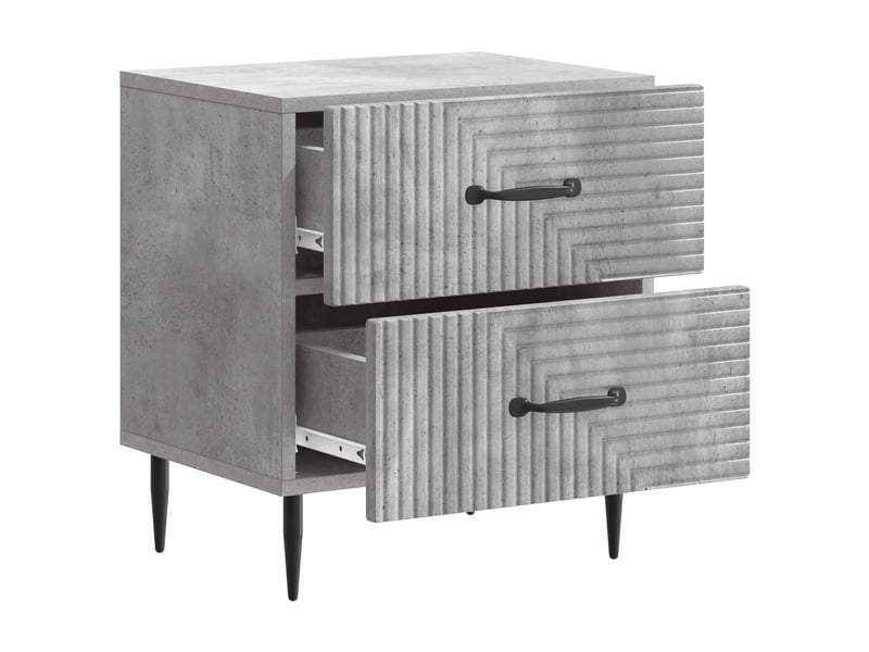 Table de chevet 2 pièces gris béton 43 x 34,5 x 47,5 cm  - Conforama D